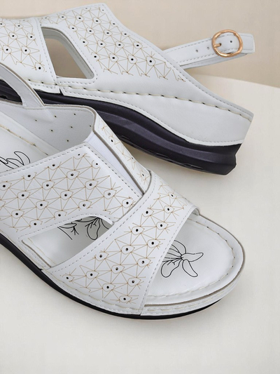 Royal Fashion Women's comfortable and chic sandals with a low wedge heel