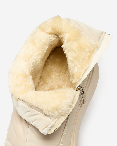Royalfashion Women's snow boots in beige color Fopinia