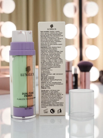 2-in-1 Cream with Green Makeup Base and Foundation - Neutralizes Redness