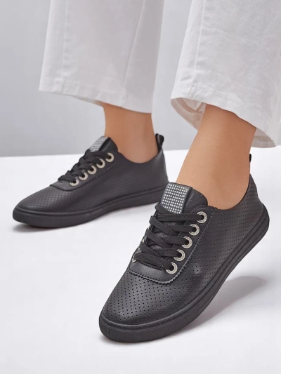 Royalfashion Women's sneakers with rhinestones Cytorrie