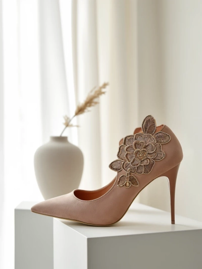 Royalfashion Women's stiletto heels with flowers Sollabe