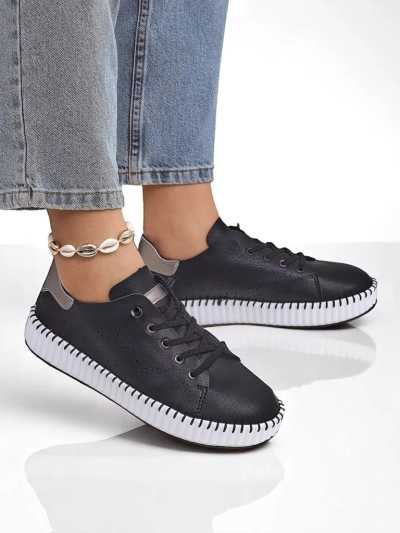 Royalfashion Women's Luna Lace Openwork Sneakers