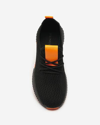 Black women's sports shoes with orange inserts Keteti - Footwear