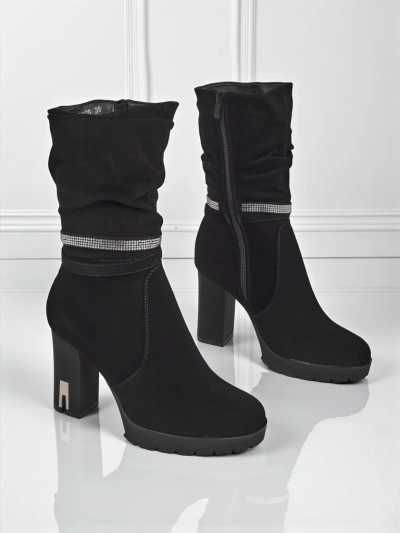 Матовые женские ботинки на каблуке Ashen Bloom