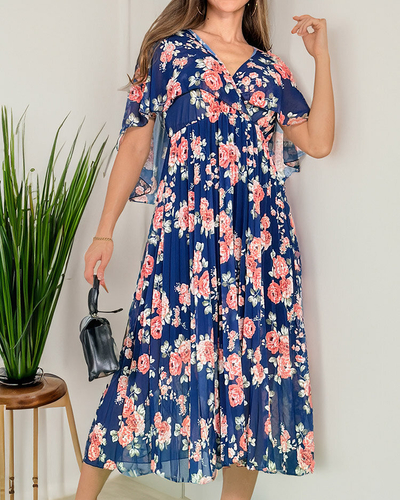 Royalfashion Naiste plisseeritud lilleline midi-kleit
