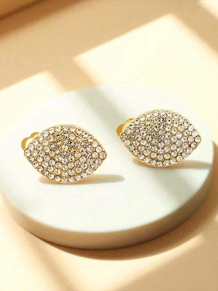 Royalfashion Women's clip-on earrings with cubic zirconia