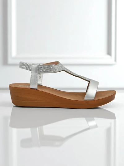 Royalfashion Women's Wedge Sandals with Cubic Zirconia Agaya
