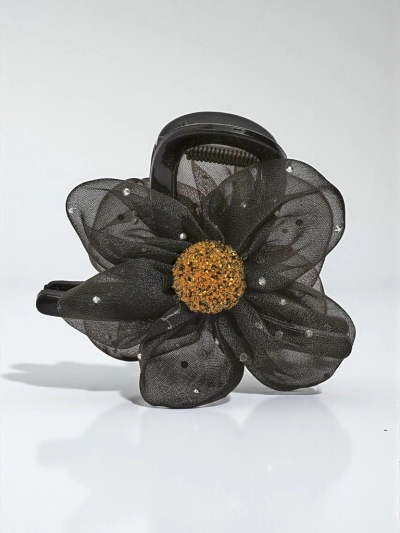 Royalfashion Заколка для волос с тюлевым цветком и блестящей сердцевиной