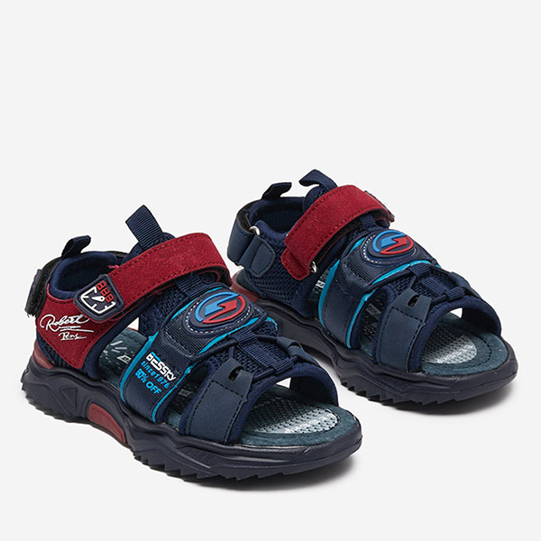 Темно-синие и бордовые сандалии для мальчиков на липучке Roser-Footwear