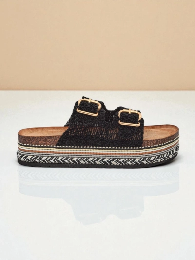 Royalfashion Women's platform sandals with buckles CorkStyle