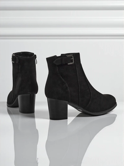Women's eco-suede heeled ankle boots Crimson Dusk