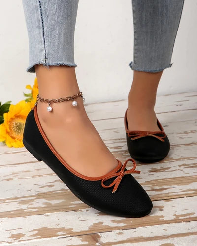 Royalfashion Women's ballet flats with glitter and a bow Aramie