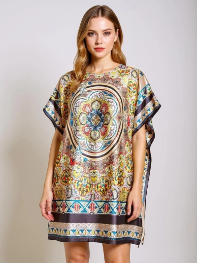 Платье-парео Royalfashion Calista – многоцветное до колен, полиэстер