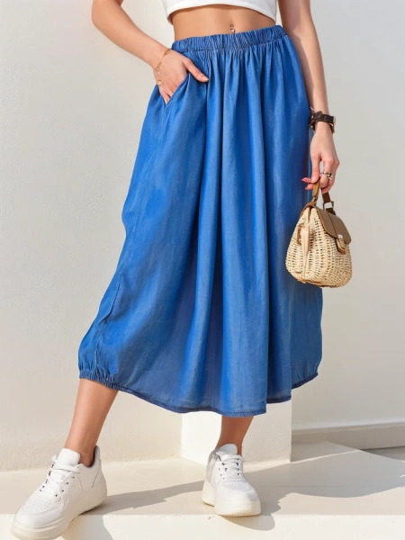 Royalfashion Naiste midiseelik, mis sarnaneb teksaga