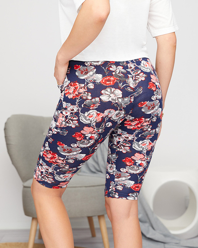 Royalfashion Women's patterned 3/4 shorts in navy blue and red PLUS SIZE