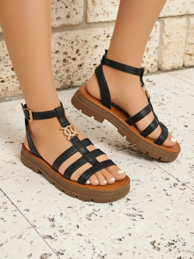 Royalfashion Женские сандалии-гладиаторы Golden Livia