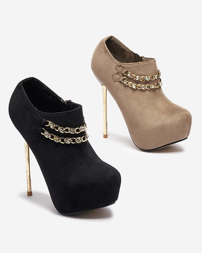 Hall-beež naiste kõrged stilettkingad Ehcso-jalatsid