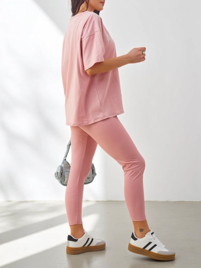 Royalfashion Cotton women's set with short sleeves and leggings