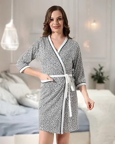 Royalfashion Wëngo ra cotton bathrobe nise puma panther pattern