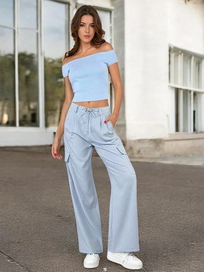 Royalfashion Women's wide pants with pockets