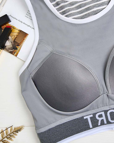 Royalfashion Women's striped sports bra