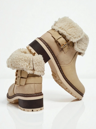 Kavira women's eco-leather ankle boots with fur