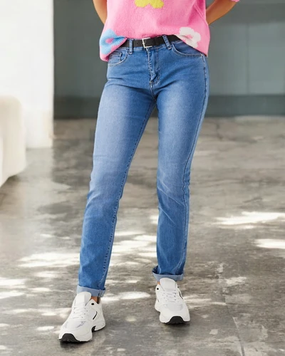 Royalfashion Cotton straight women's jeans