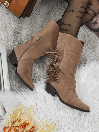 Women's heeled cowboy boots with tassels Selva