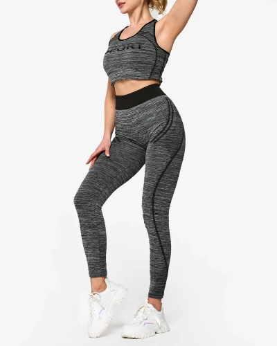 Gray women's sports set with black inserts - Clothing