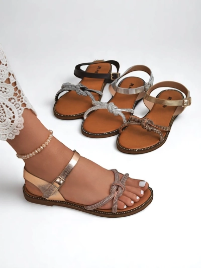 Royalfashion Women's Sandals with Decorative Rhinestones Bella Shine