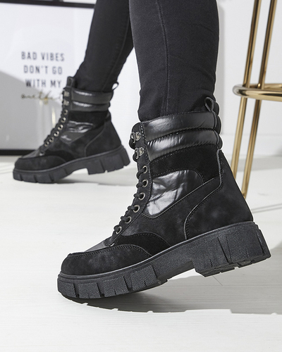 Черные женские утепленные ботинки-трапперы Kasemi- Footwear