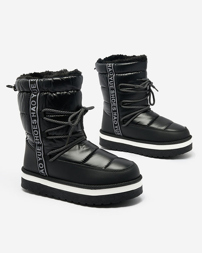 Royalfashion Black women's snow boots Gepanden