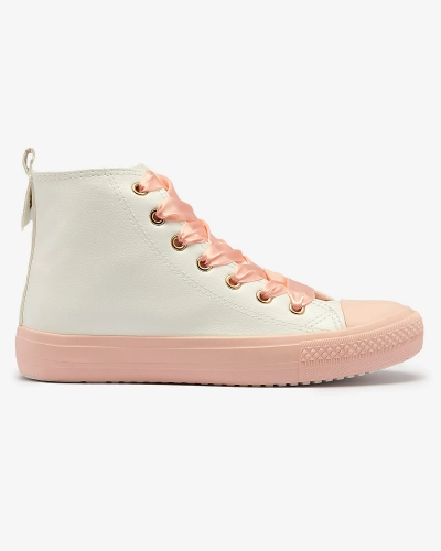 White-Pink Women's Sports Sneakers Macako- Footwear