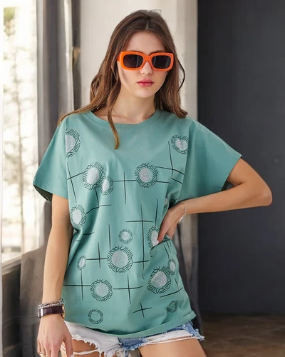 Royalfashion Naiste Puuvillane T-Särk Prindiga