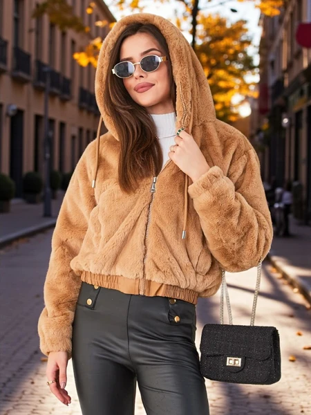 Royalfashion Women's faux fur jacket