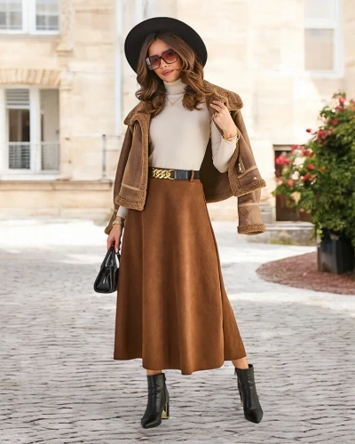 Royalfashion Kvinnors midi kjol a' la mocka