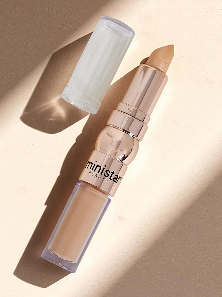 Highlighter stick and liquid concealer for face 2-in-1 Golden Beige