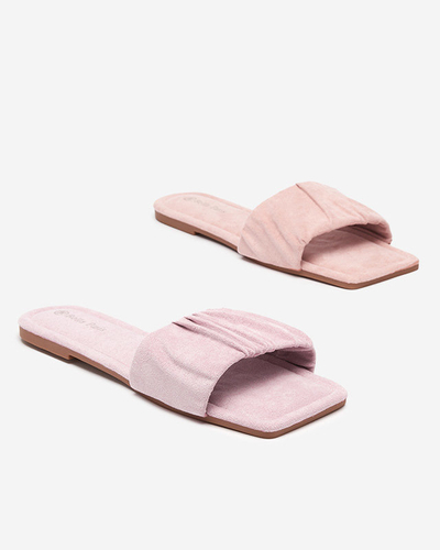 Women's purple eco-suede flat sandals Nesico - Footwear
