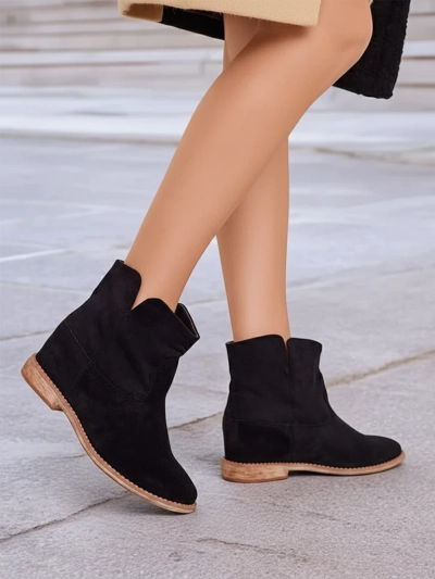 Royalfashion Cowboy-style boots on a covered wedge Blueston