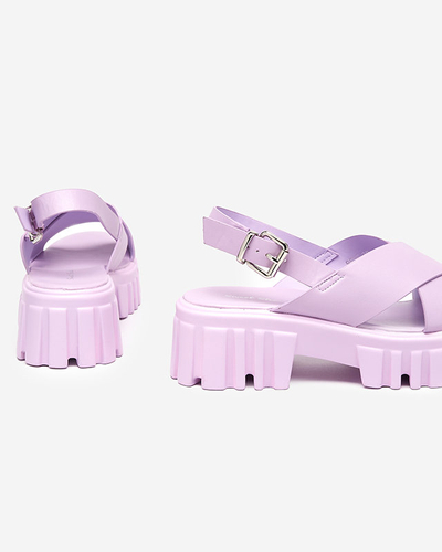 Purple women's sandals on a massive Otida sole - Footwear