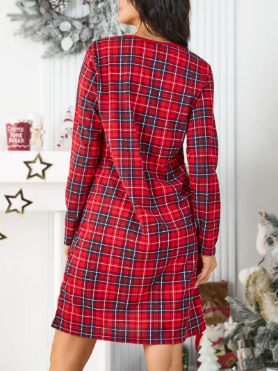 Royalfashion Cotton checkered women's nightshirt