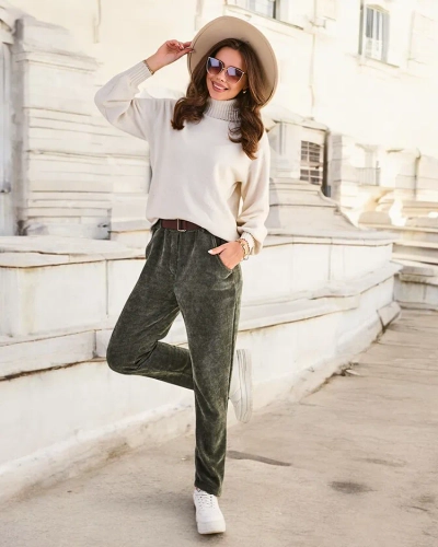 Royalfashion Simple greed's corduroy pants