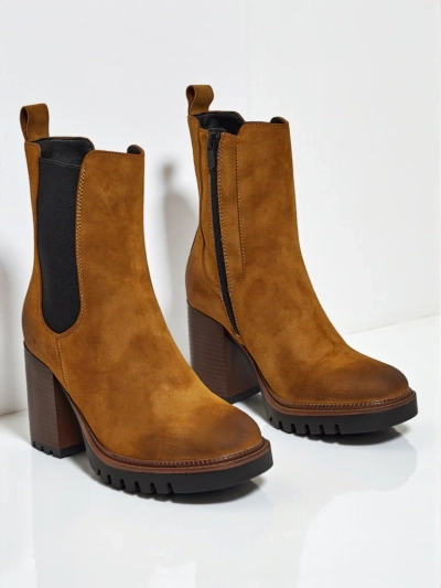 Women's Soreya Faux Suede Block Heel Ankle Boots