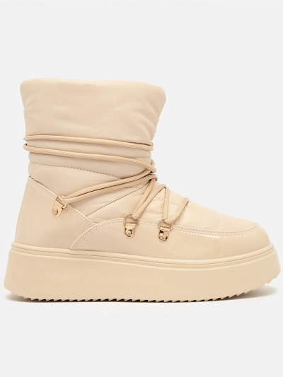 Royalfashion Women's slip-on snow boots in beige Dabenda