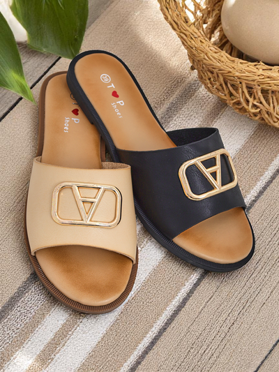 Royalfashion Women’s Flat-Sole Slides Ohanna