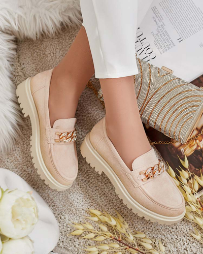 Royalfashion Naiste öko mokkasiinid mokassinad kaunistusega Lehels