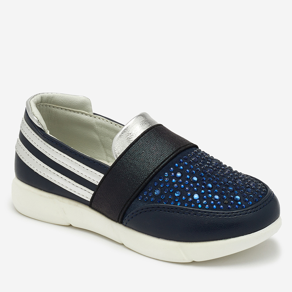 OUTLET Royalfashion Navy-black детские кроссовки-слипоны Ciarala