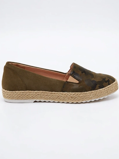 Green women's espadrilles in Nuhente camo - Footwear