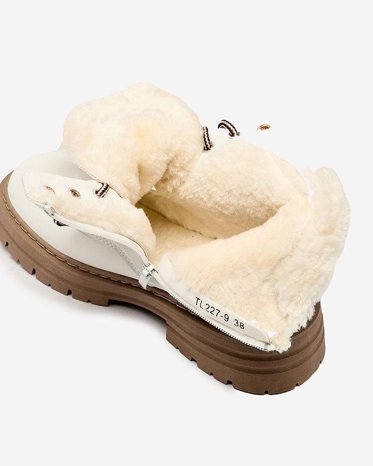 Royalfashion White women's insulated trapper boots Radoras