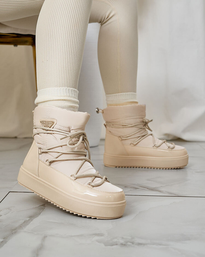 Royalfashion Women's slip-on boots a'la snow boots in beige Nevsone